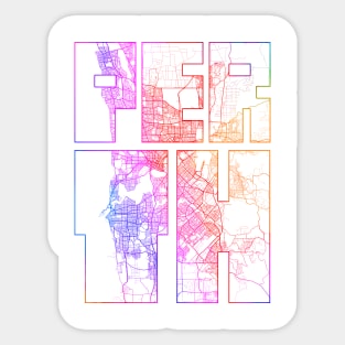 Perth, Australia City Map Typography - Colorful Sticker